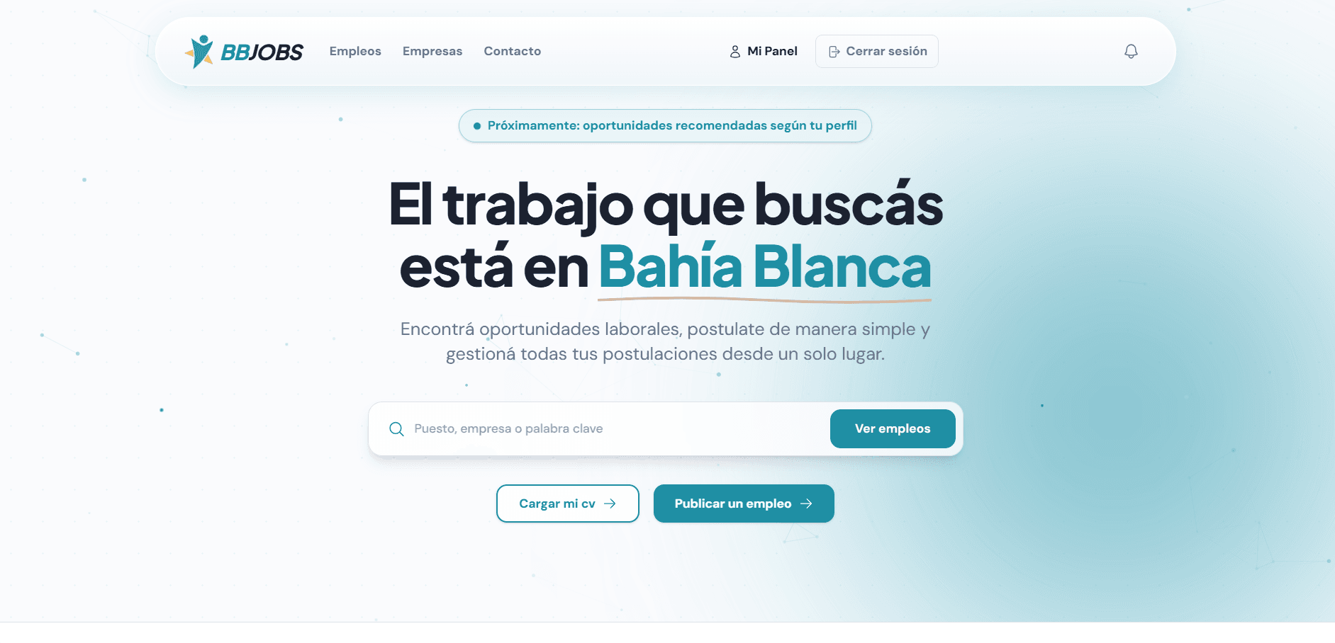 Portada: «El trabajo que buscás está en Bahía».