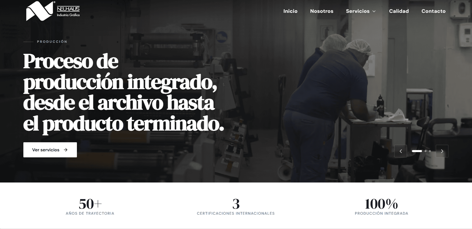 Portada de Neuhaus — más de 50 años en la industria gráfica.
