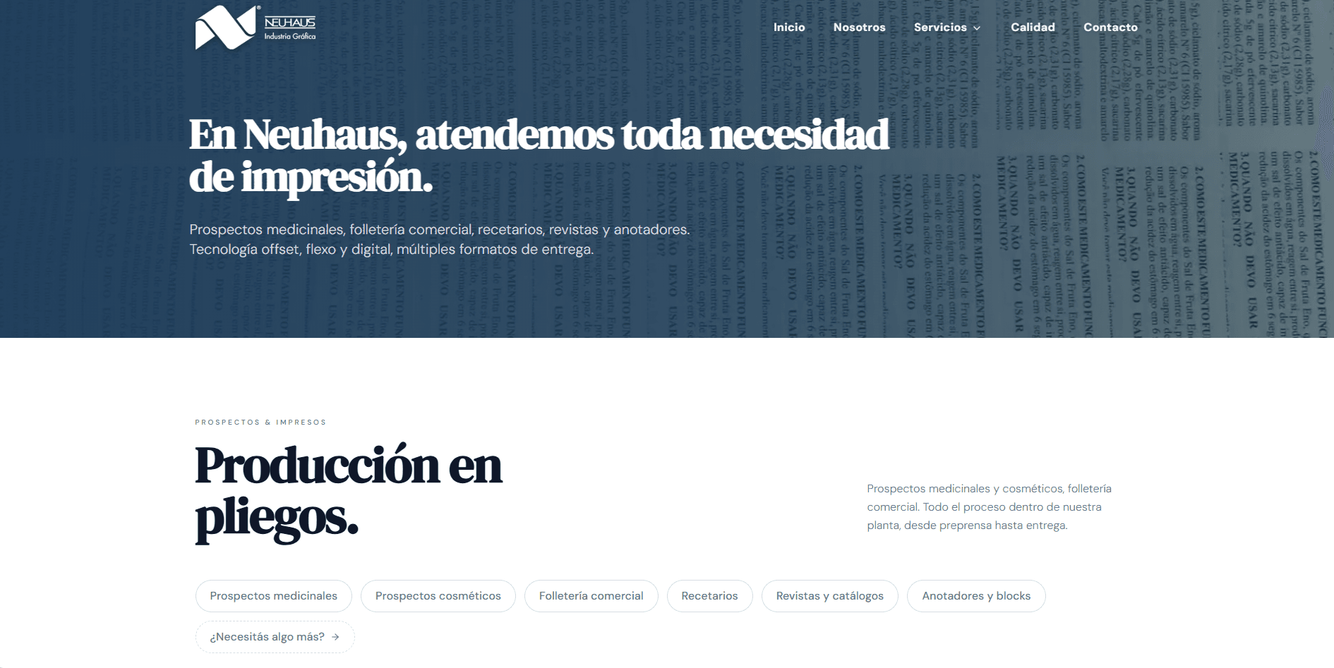 Sectores que atienden: laboratorios, cosmética, alimentos y pymes.