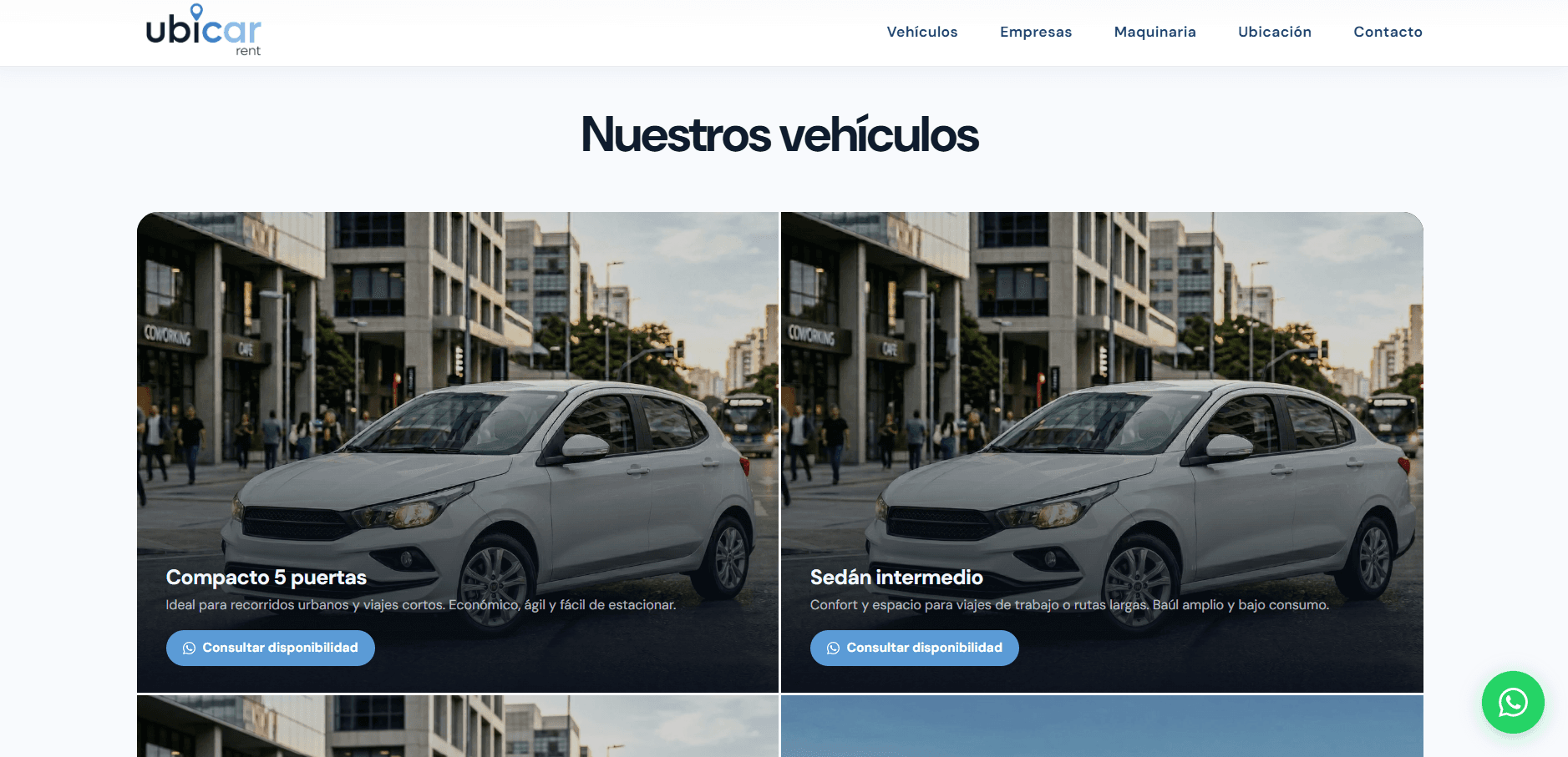 Flota de vehículos disponible para alquiler.