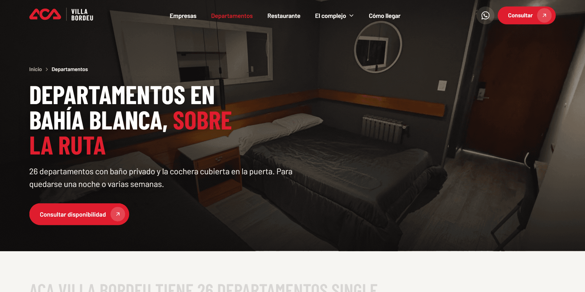 Departamentos: baño privado y la cochera en la puerta, para una noche o varias semanas.